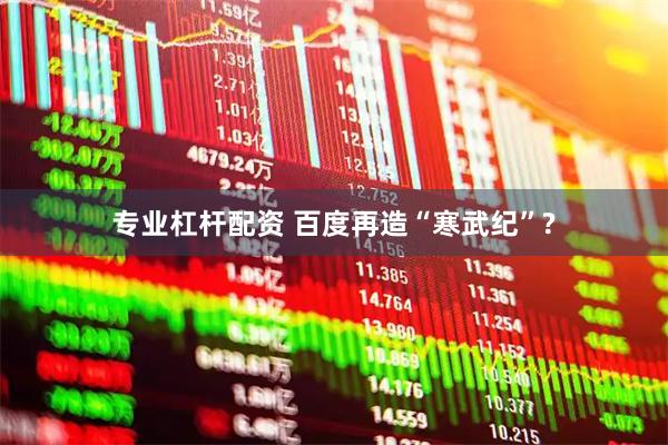 专业杠杆配资 百度再造“寒武纪”?